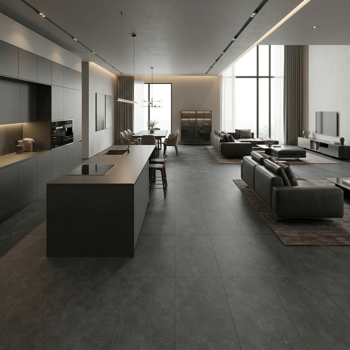 Gresie GENEVA ANTHRACITE F PC 600X1200X8 R SUMAT 1S negru