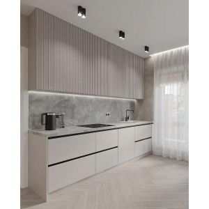 Amenajare Bucătărie cu Gresie SMOOTH WHITE 20x120 în Argeşelu
