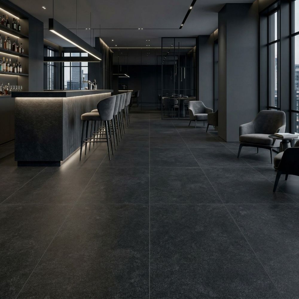 Gresie IRON ANTHRACITE F P 600X1200X8 R MAT 1S negru | CeraMall.ro
