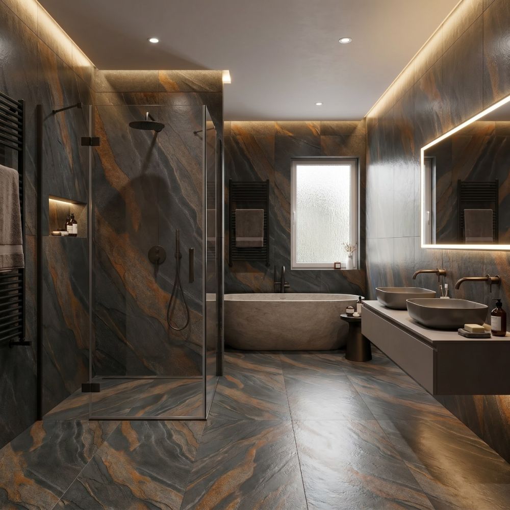 Gresie SLATE ANTHRACITE F PC 600X1200X8 R SUGAR negru | CeraMall.ro