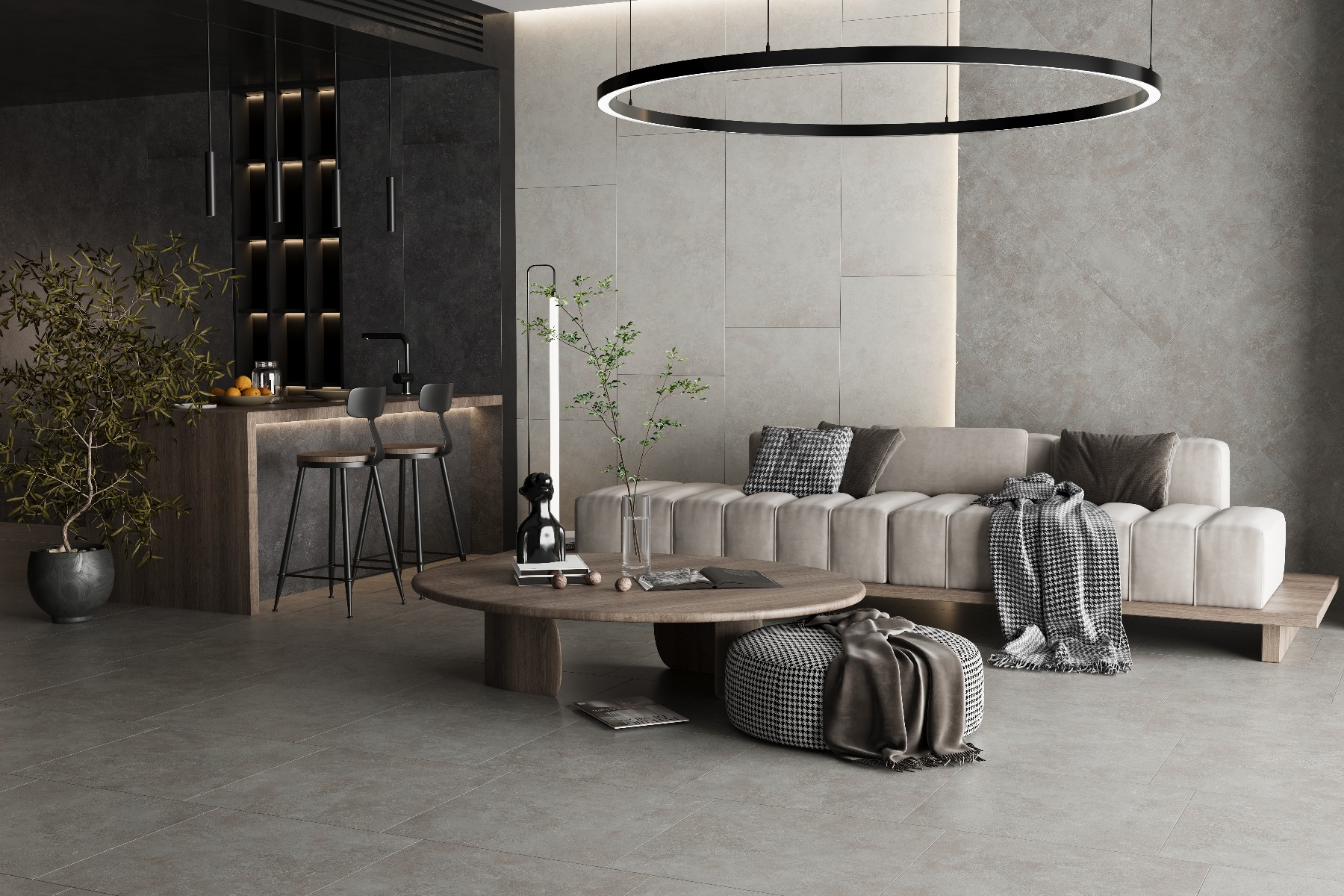 Gresie GENEVA DARK GREY F P 600X1200X8 R SUMAT 1S gri | CeraMall.ro