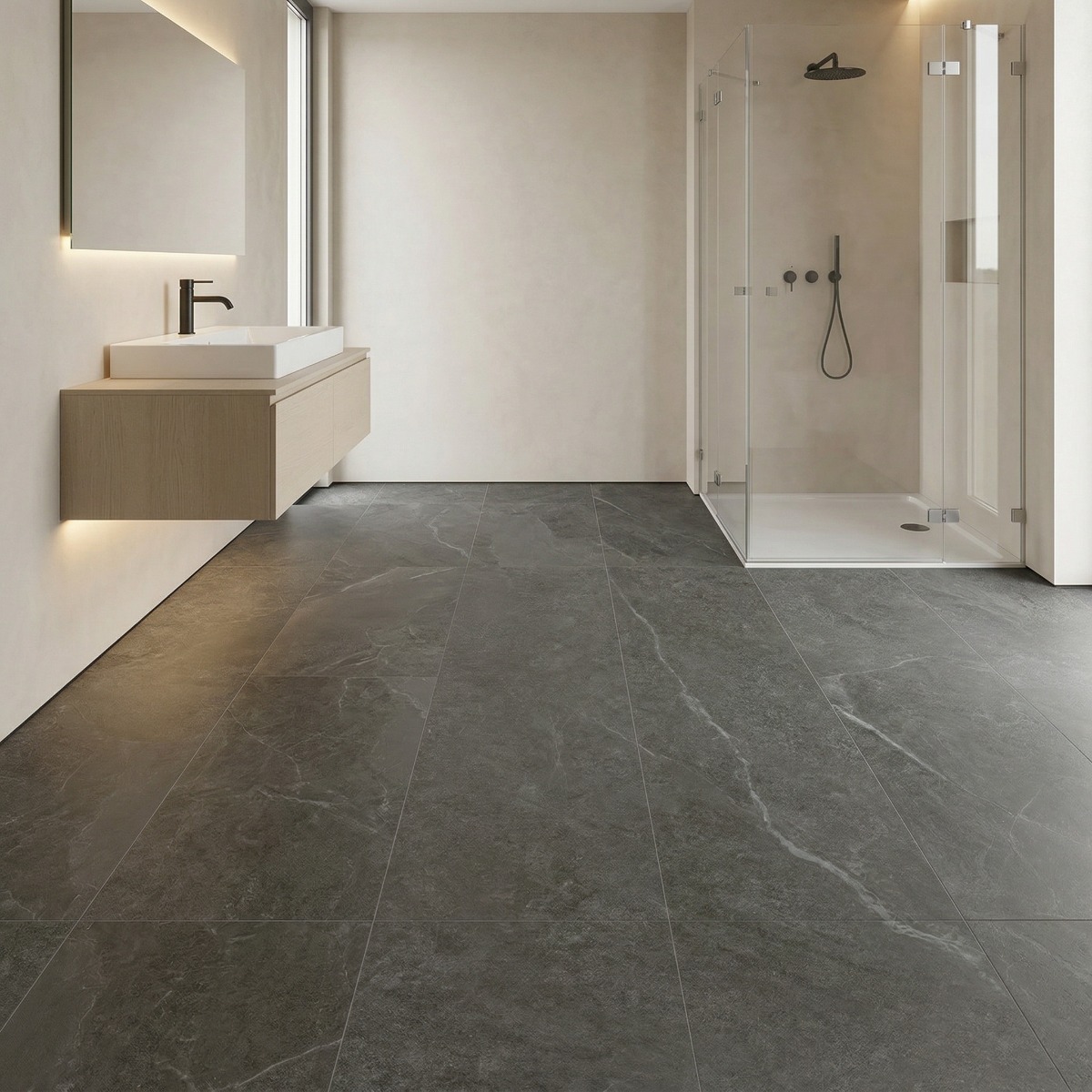 Gresie MARIYA ANTHRACITE F P 600X1200X8 R MAT 1L negru | în