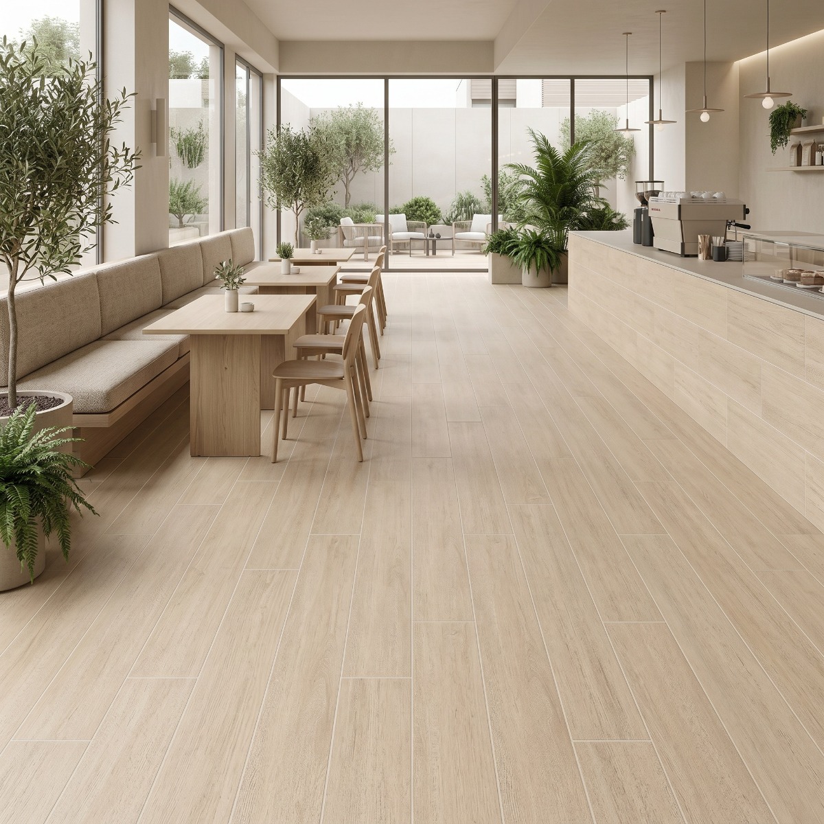 Gresie TIMBER IVORY F PR 198X1200X8 R MAT bej | CeraMall.ro