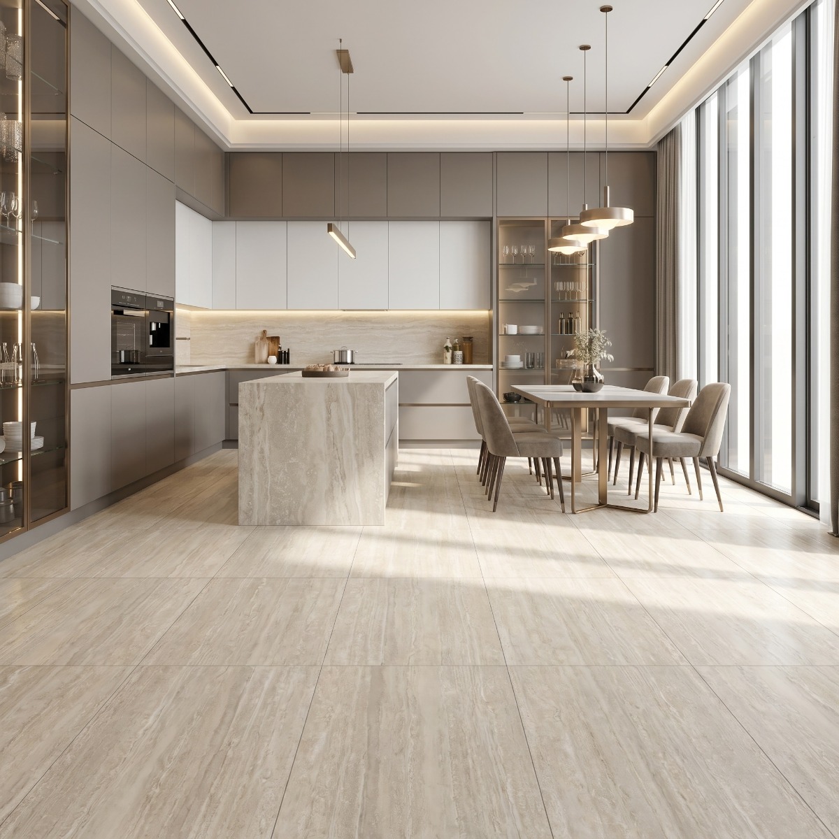 fuwafuwa③ Gresie TREVA IVORY F P 600X1200X8 R MAT 1L bej | în Romania pe