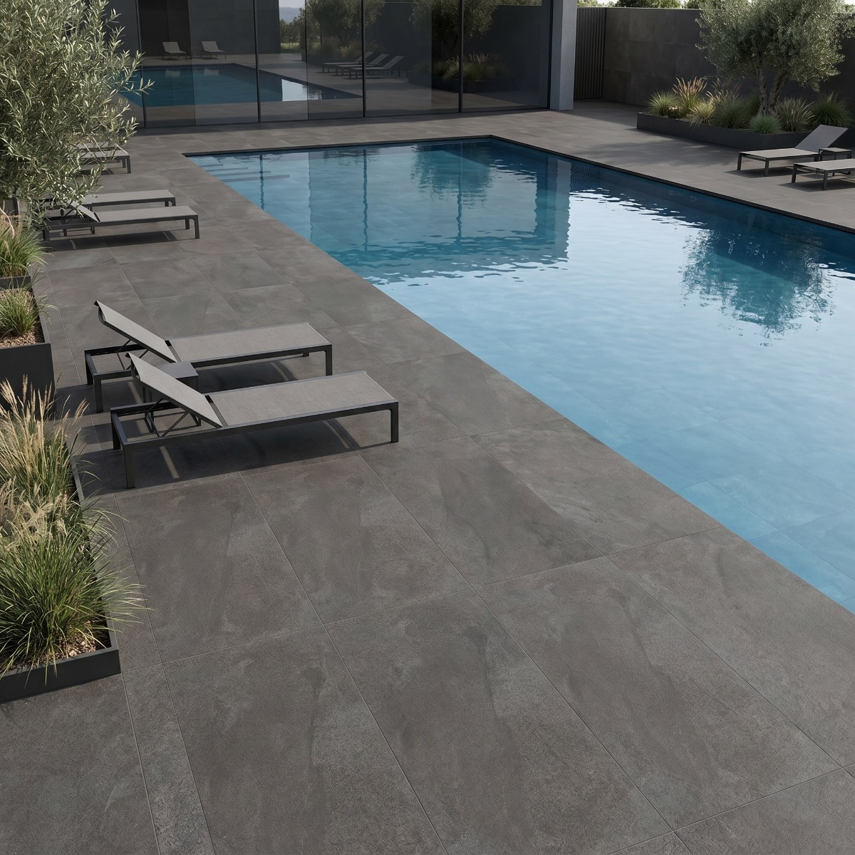 Gresie VENECIA ANTHRACITE F P 600X1200X8 R MAT 1L negru | în