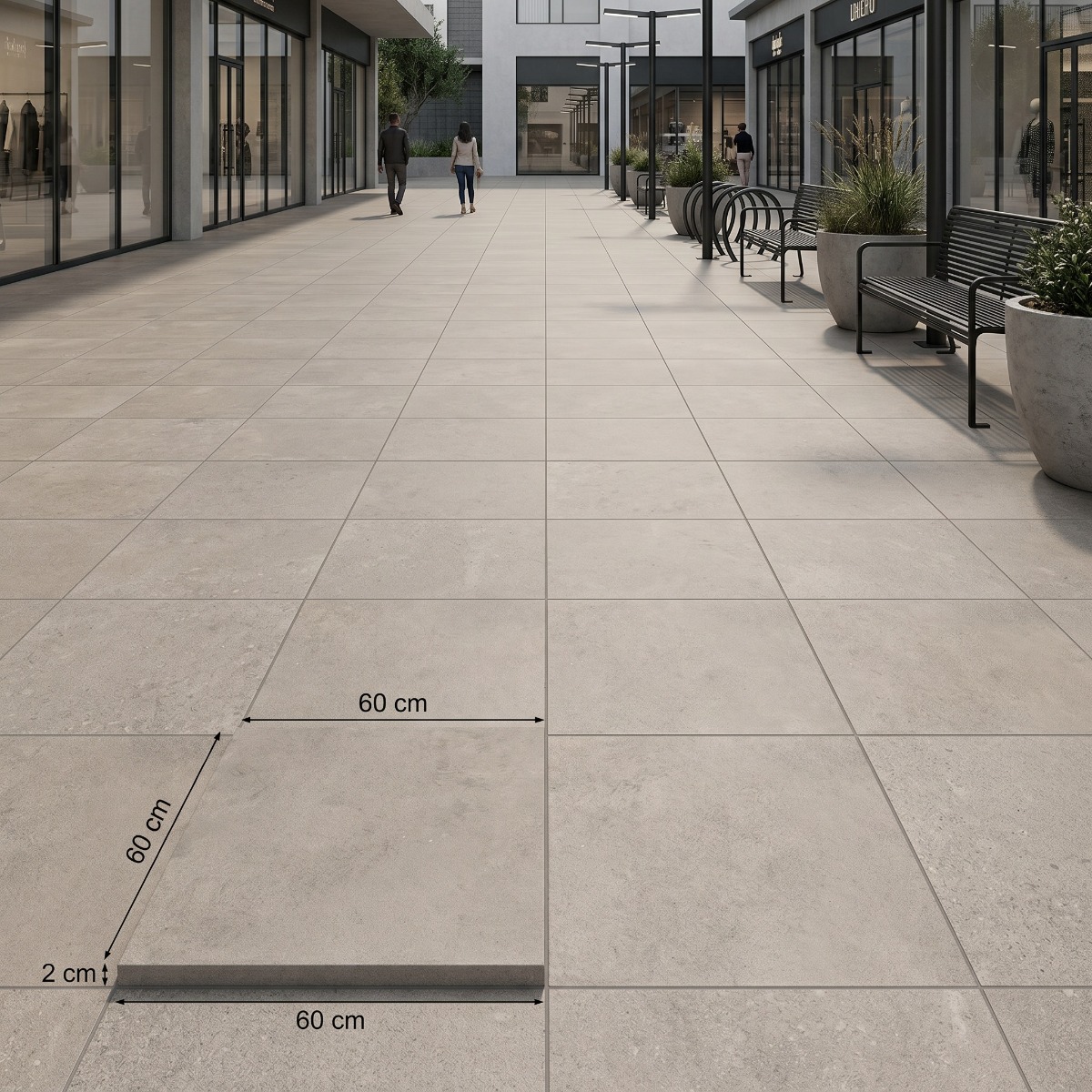 Gresie VICTORIA LIGHT GREY F PCR 600X600X20 R MAT 1 gri | CeraMall.ro